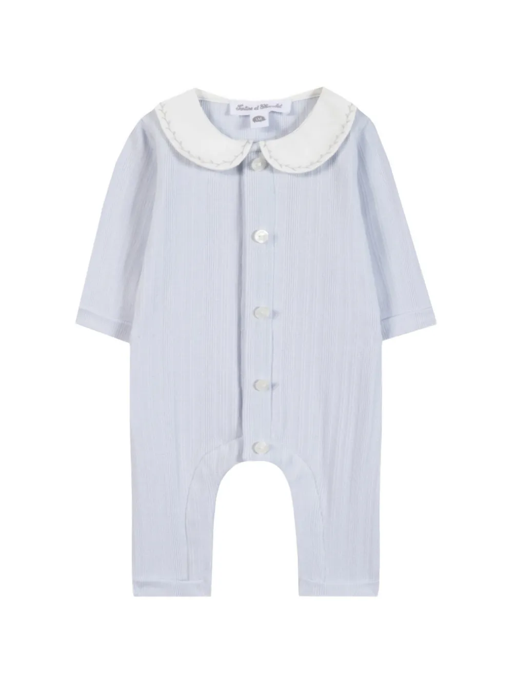 Tartine Et Chocolat embroidered Peter Pan collar romper - Blau