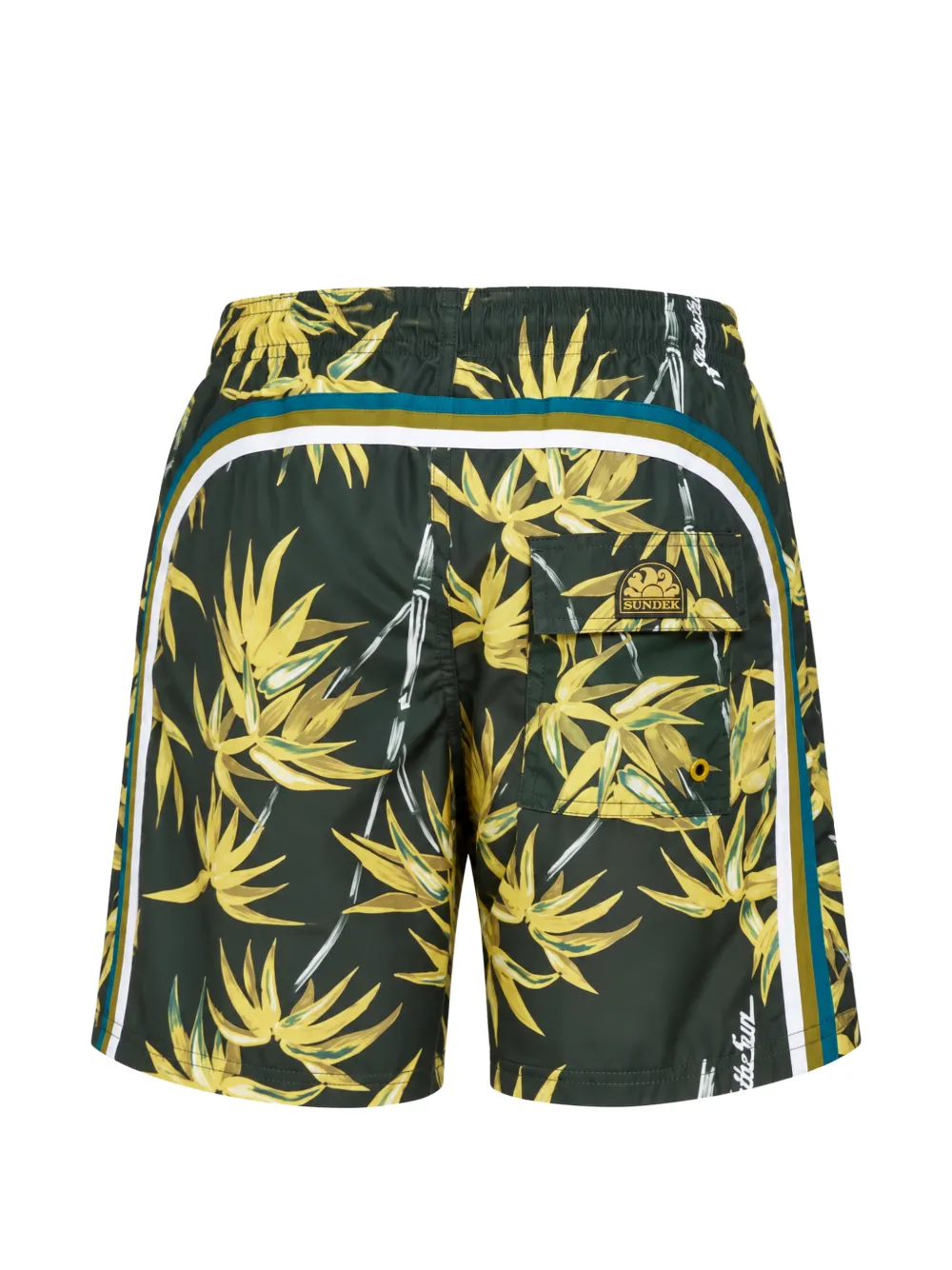 Sundek Zwembroek met bloemenprint Groen