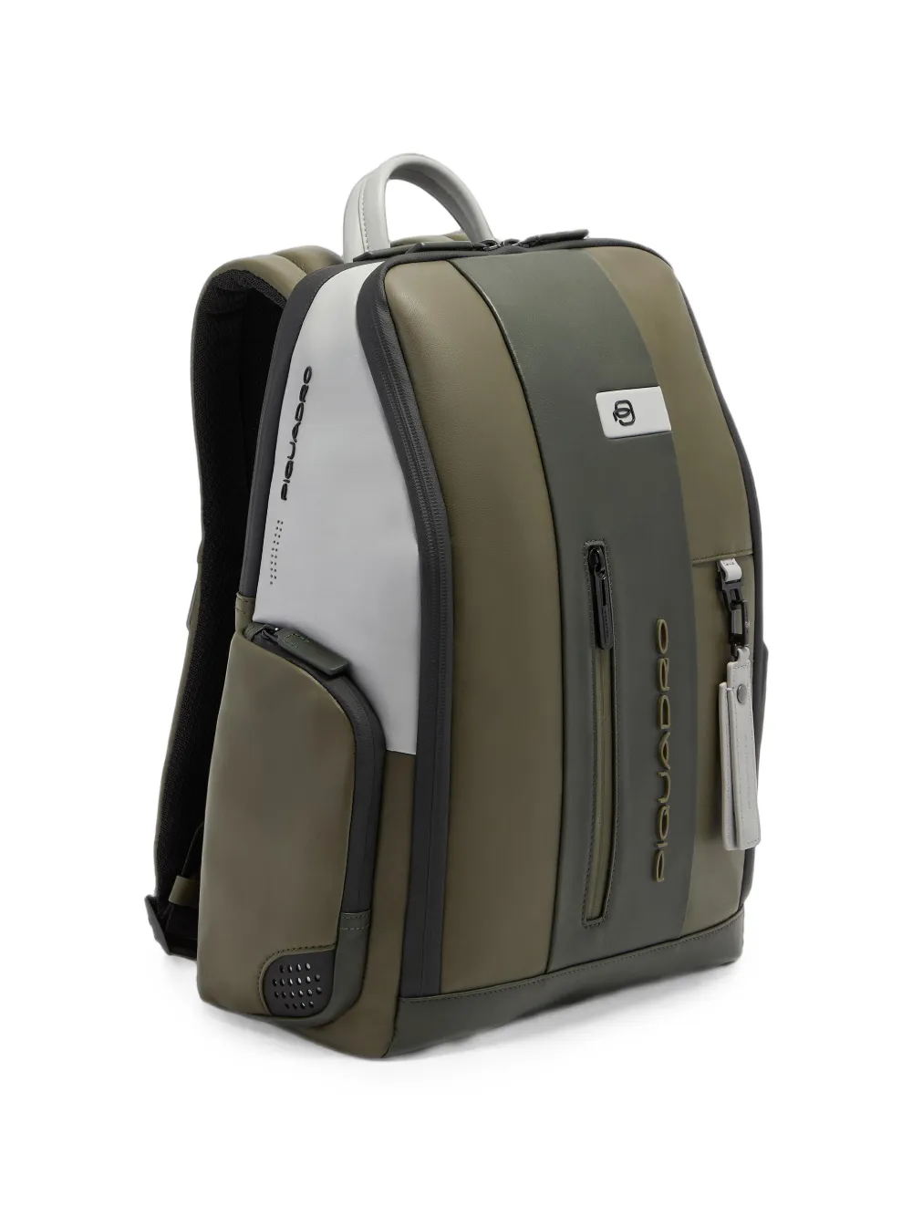 PIQUADRO Urban Daypack rugzak met vlakken en logo-plakkaat Groen