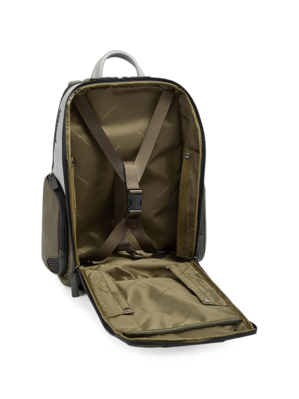 PIQUADRO Urban Daypack rugzak met vlakken en logo-plakkaat Groen
