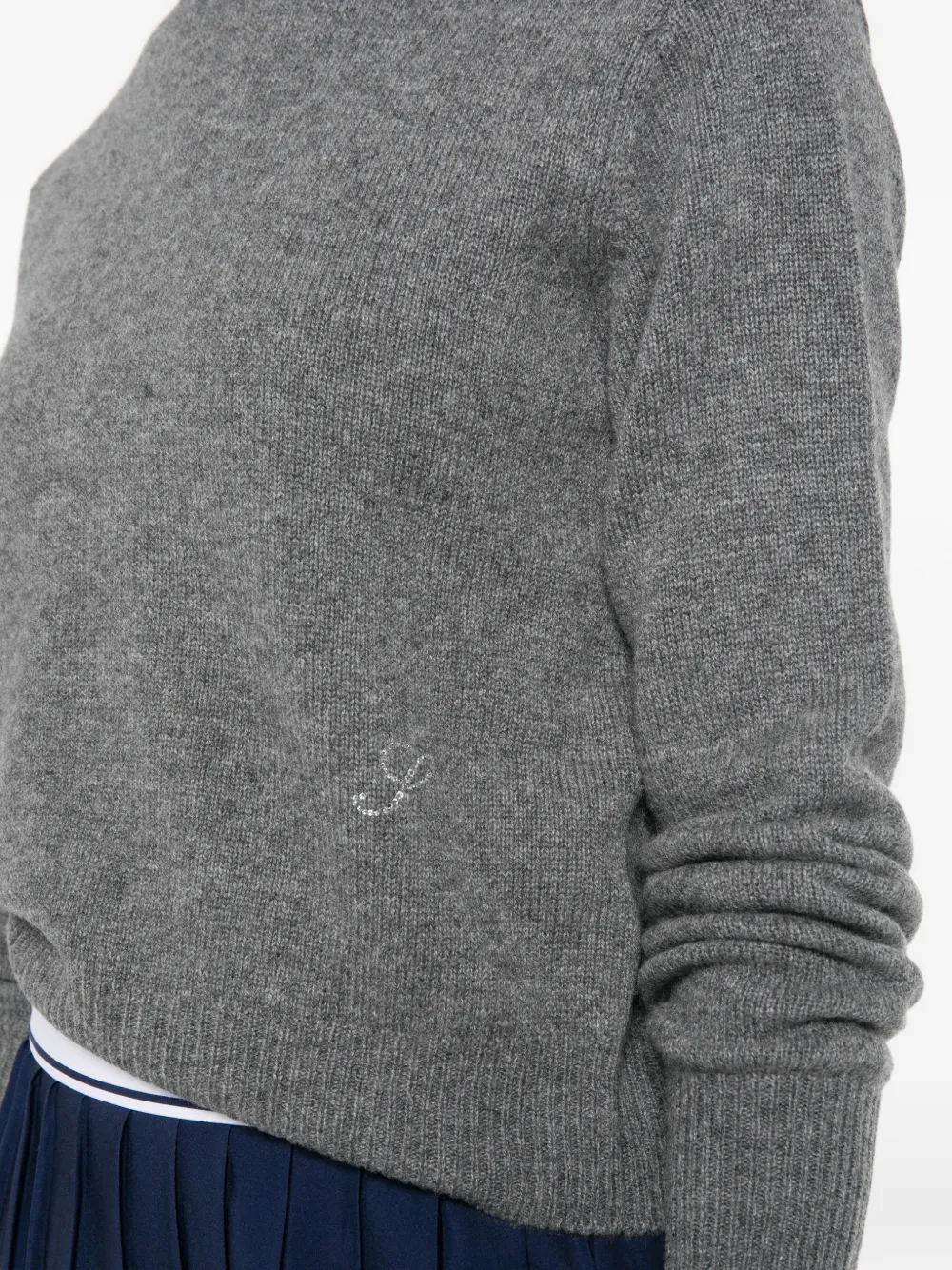 Sporty & Rich Sweater verfraaid met kristallen Grijs