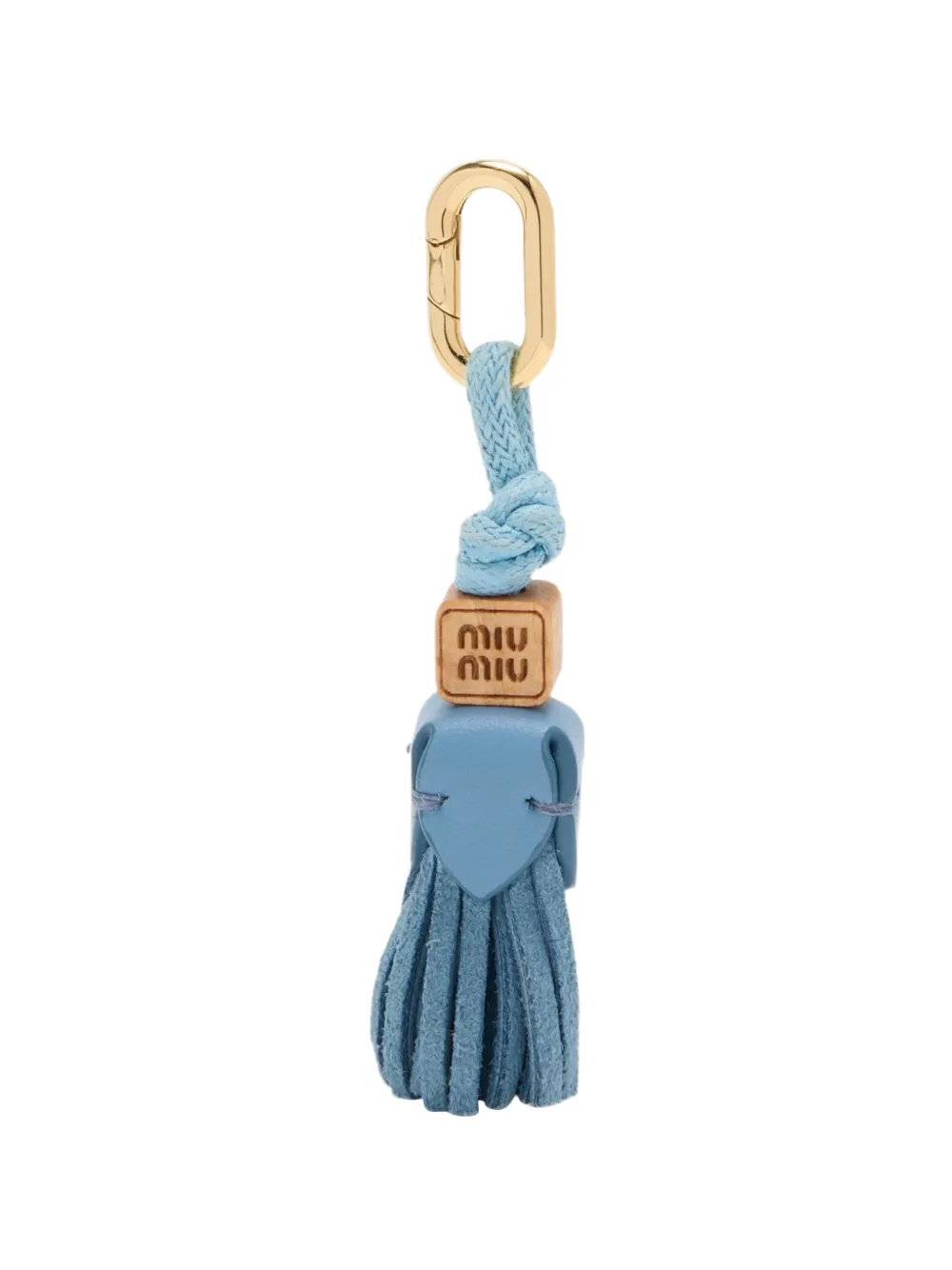 Miu Miu leather tassel bag charm - Blau