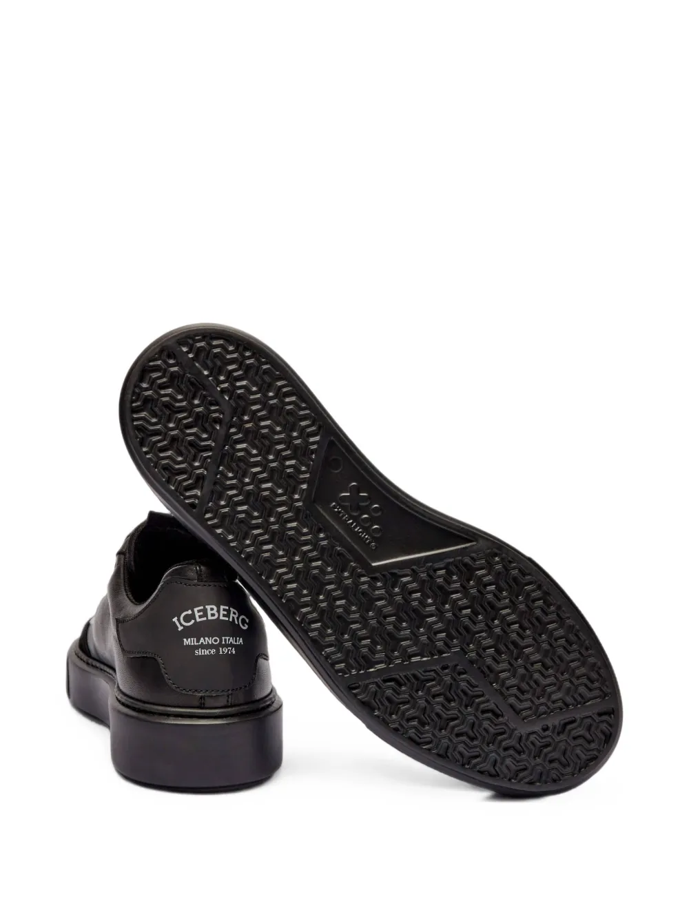 Iceberg logo-print panelled sneakers Zwart