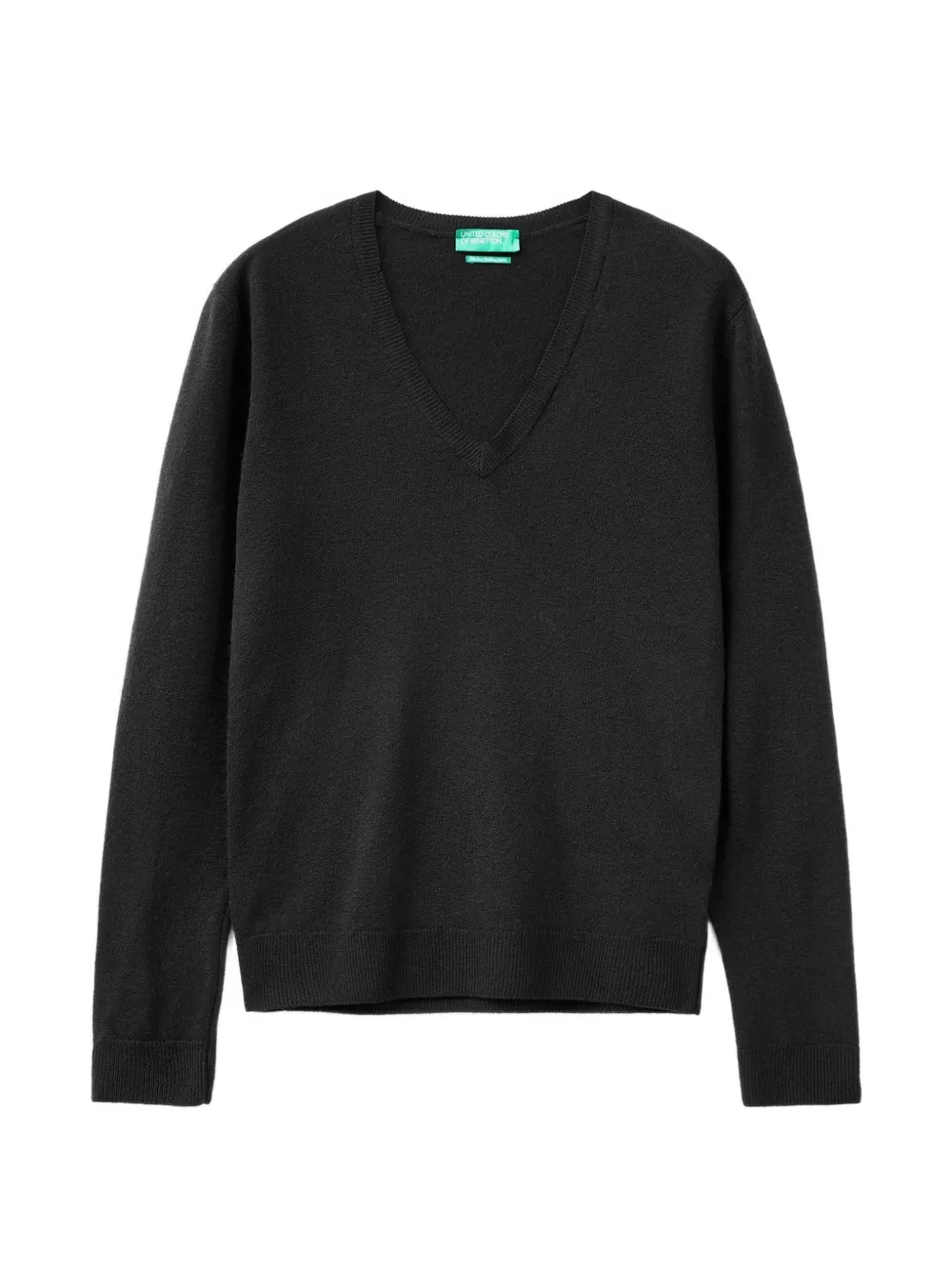 Benetton Trui met V-hals Zwart