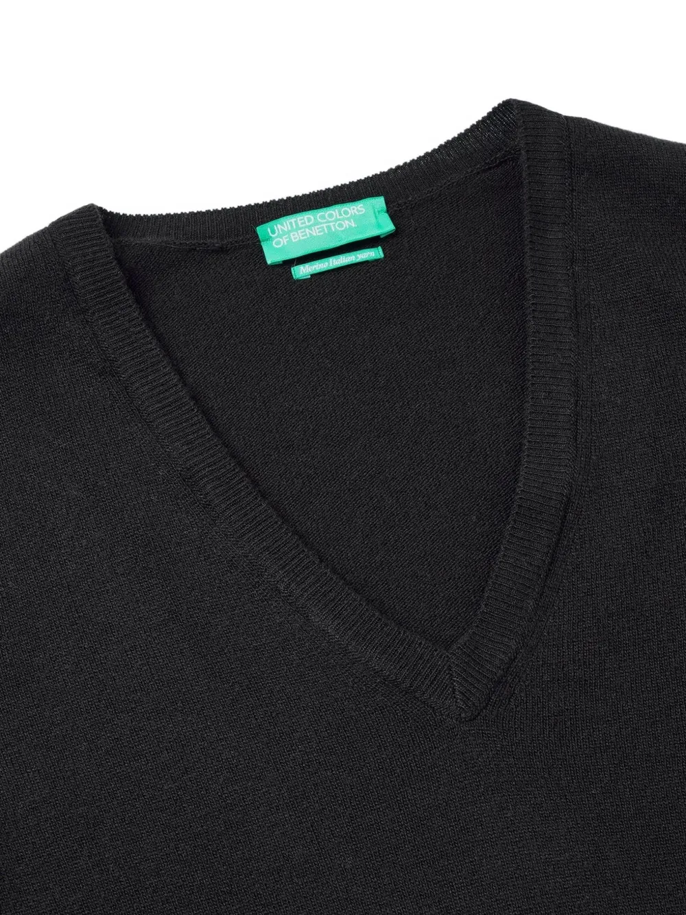 Benetton Trui met V-hals Zwart