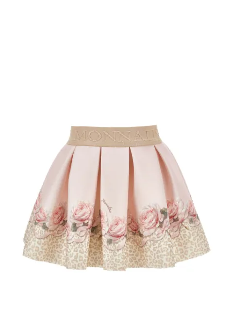 Monnalisa minifalda con estampado de leopardo y flores