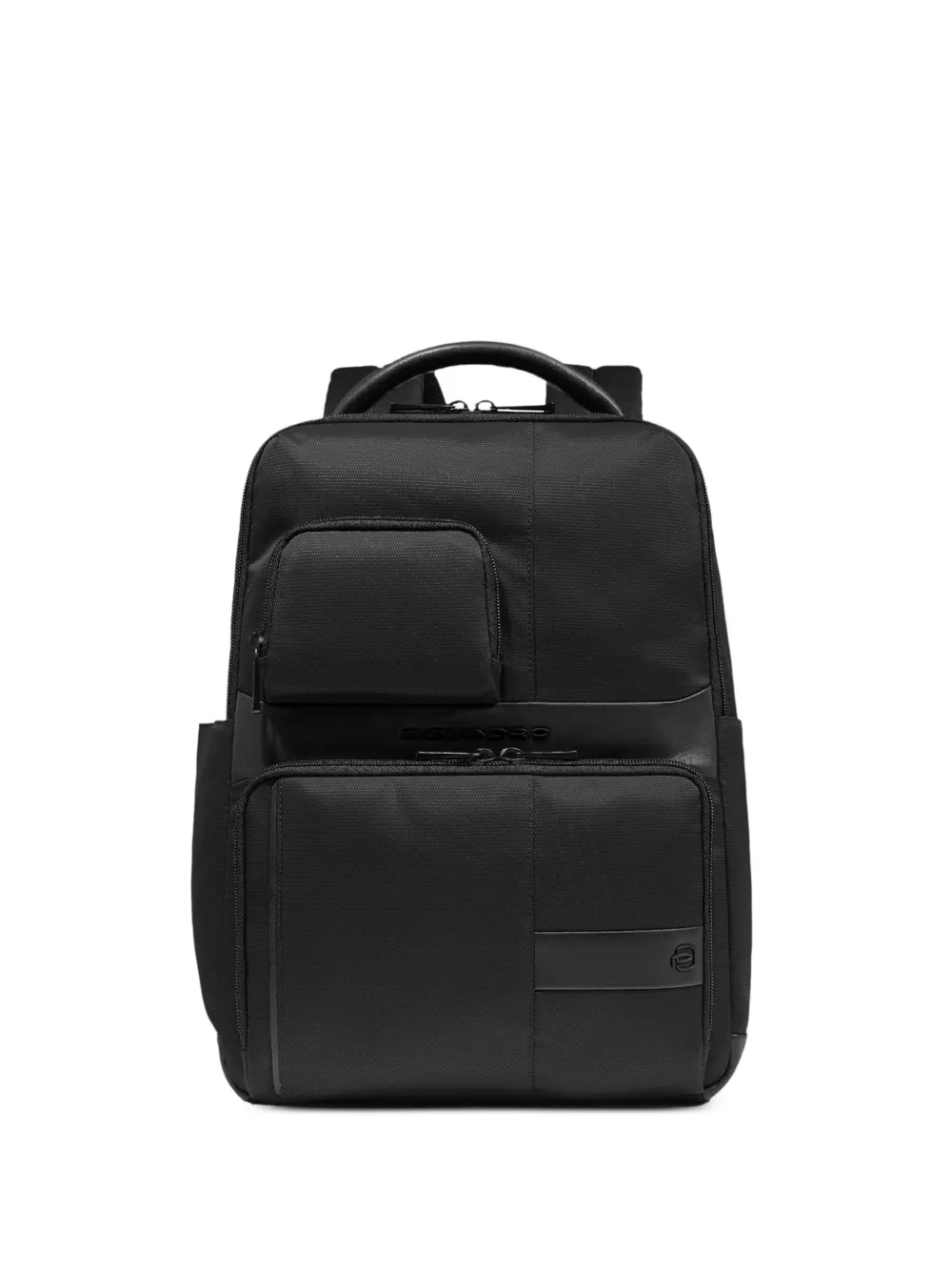 PIQUADRO logo-plaque panelled backpack - Nero