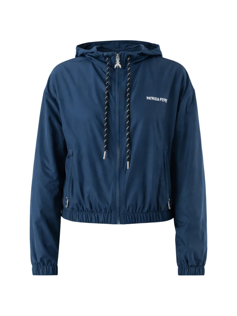 Patrizia Pepe hooded drawstring jacket Blauw
