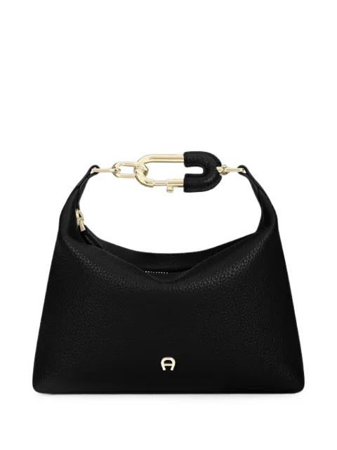 AIGNER Karabiner pebbled leather shoulder bag