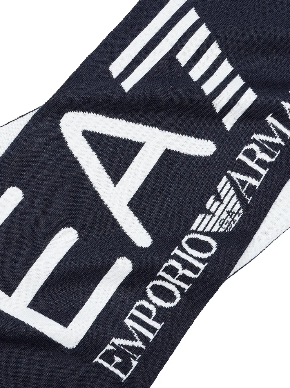 Ea7 Emporio Armani Sjaal met intarsia logo Blauw