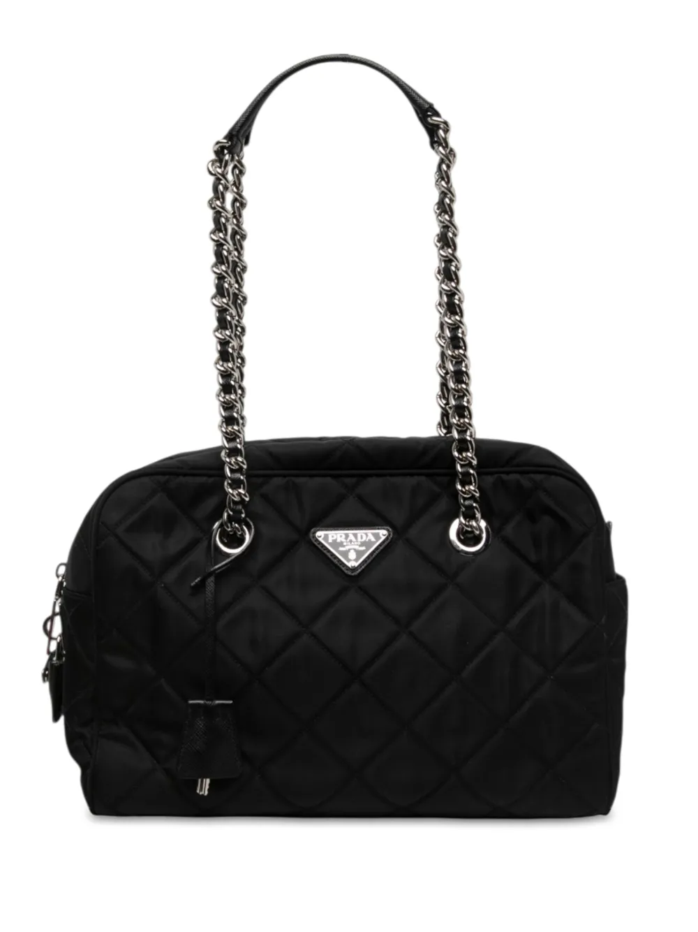 Prada Pre-Owned 2013-2026 Impuntu Tessuto chain tote bag - Nero