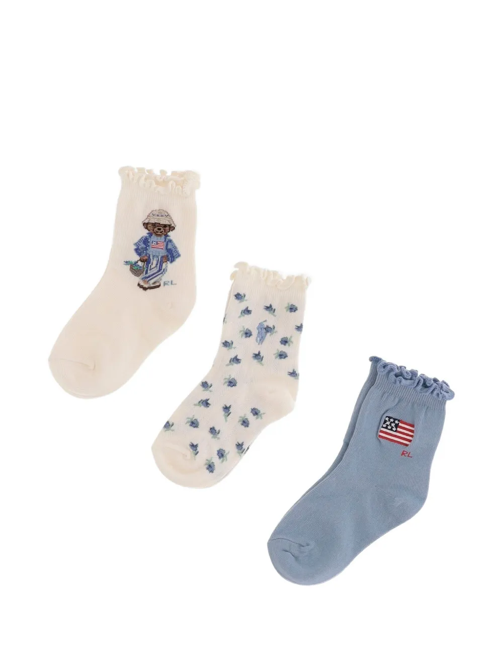 POLO RALPH LAUREN KIDS lot de 3 paires de chaussettes Polo Bear - Blanc POLO RALPH LAUREN KIDS lot de 3 paires de chaussettes Polo Bear - Blanc