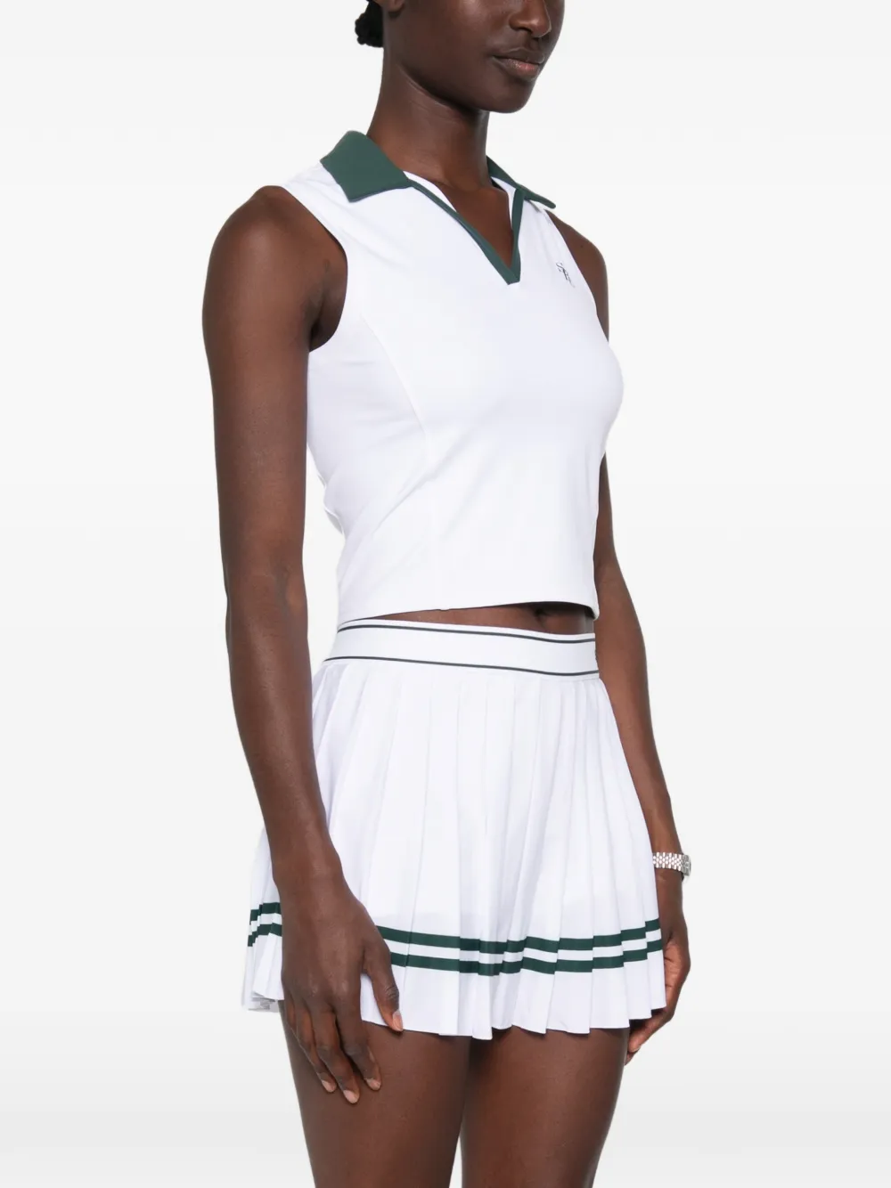 Sporty & Rich Top met geborduurd logo Wit