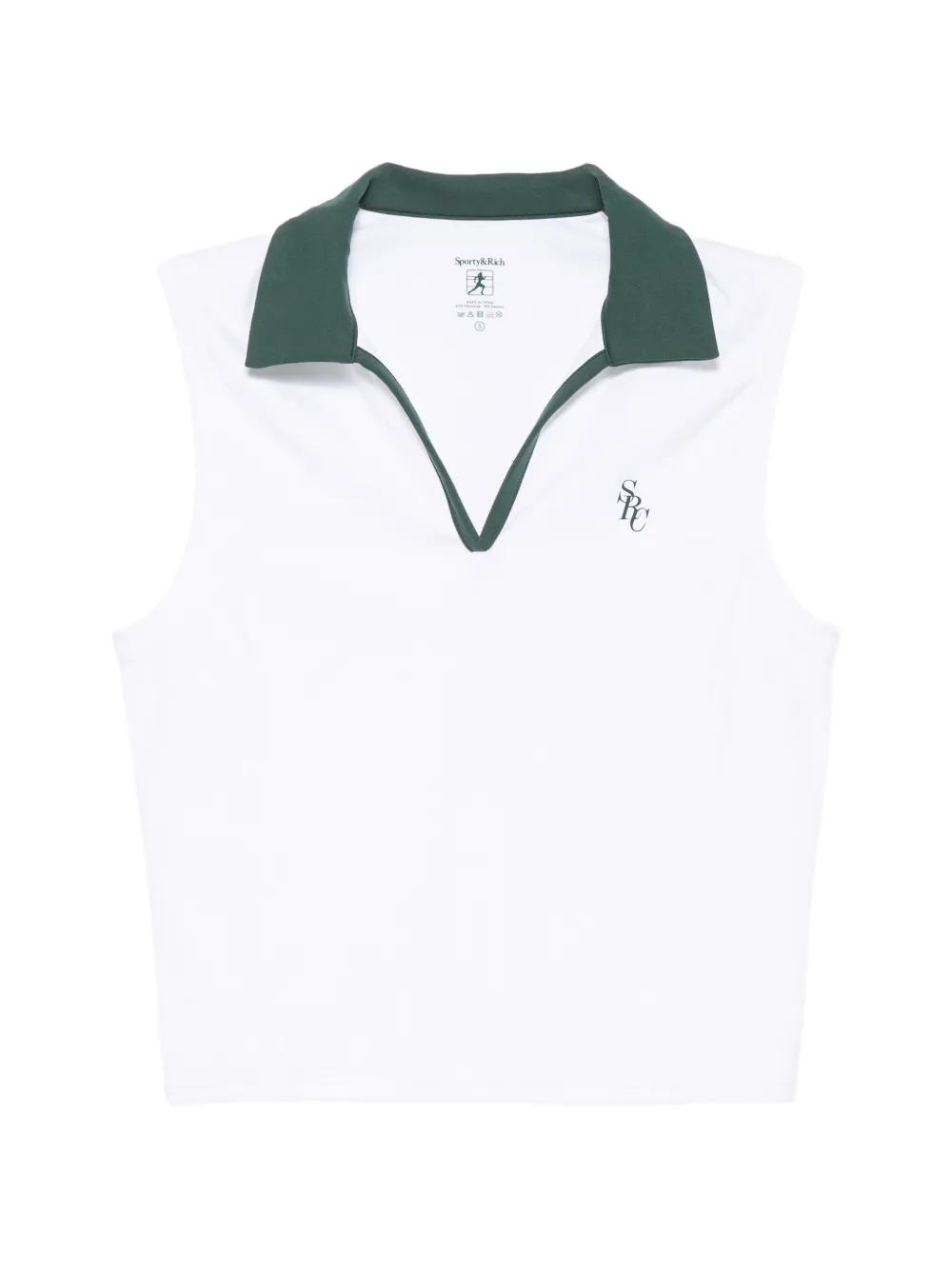 Sporty & Rich logo-embroidered sleeveless top - Weiß