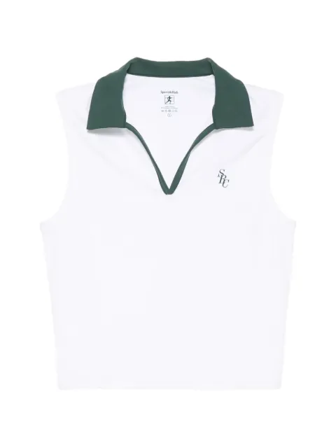 Sporty & Rich logo-embroidered sleeveless top
