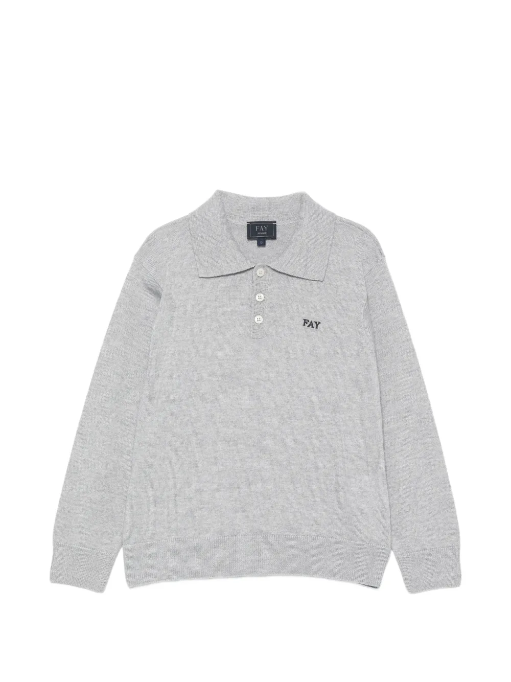 Fay Kids logo-embroidered polo shirt Grijs