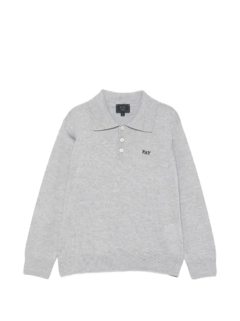 Fay Kids logo-embroidered polo shirt