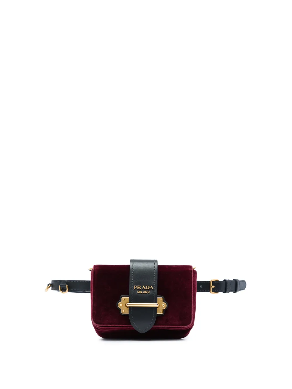 Prada Pre-Owned sac banane Cahier Convertible en velours (2013-2026) - Rouge