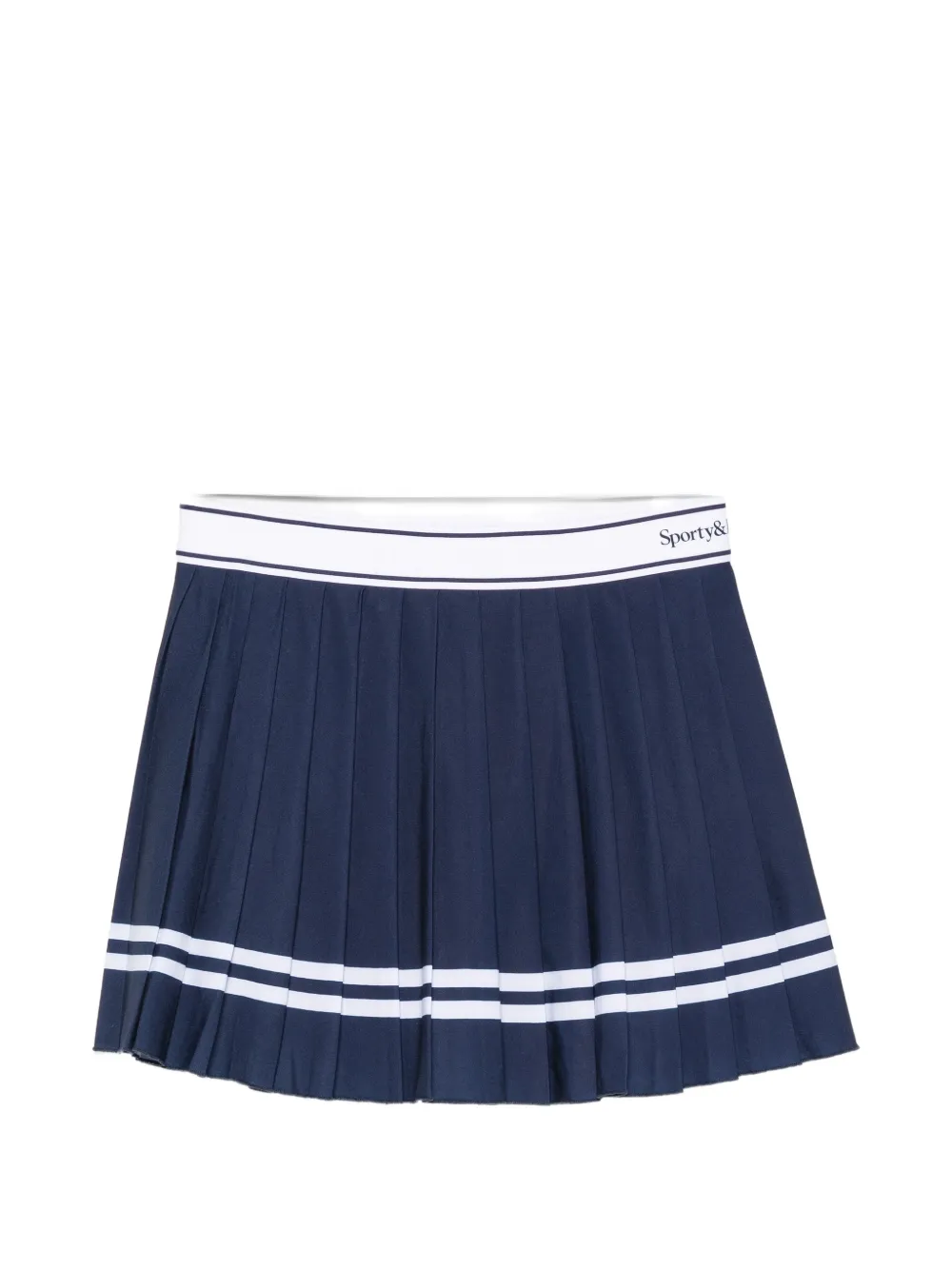 Sporty & Rich pleated striped-trim tennis mini skirt