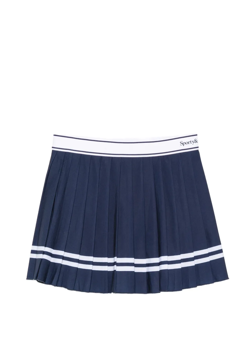 Sporty & Rich pleated striped-trim tennis mini skirt - Blu