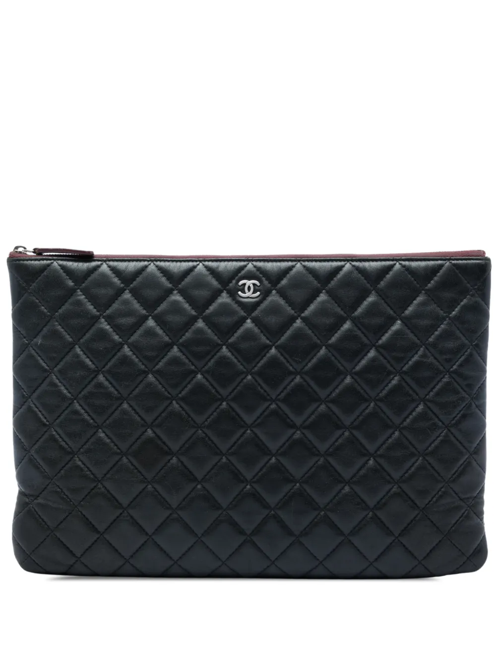 CHANEL Pre-Owned grande pochette matelassée O Case (2014-2015) - Noir CHANEL Pre-Owned grande pochette matelassée O Case (2014-2015) - Noir