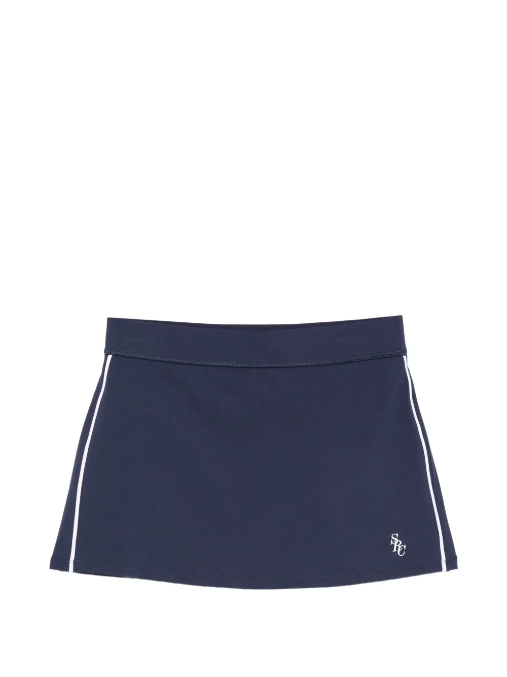 Sporty & Rich logo-embroidered contrast-trim tennis mini skirt - Blau