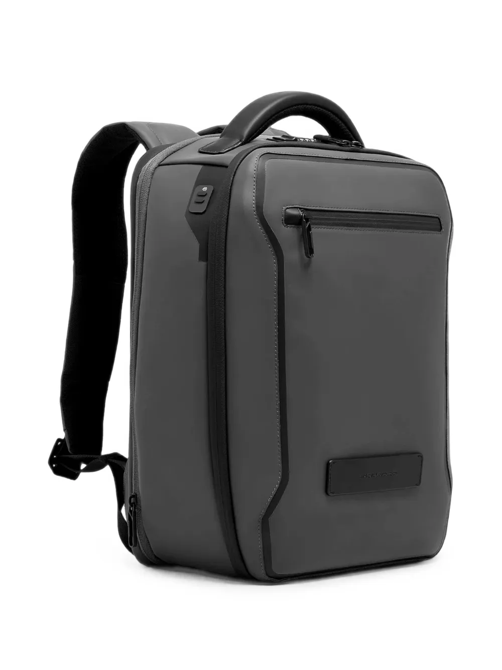 PIQUADRO Expandable 14-inch rugzak met logo-plakkaat en combinatieslot Grijs