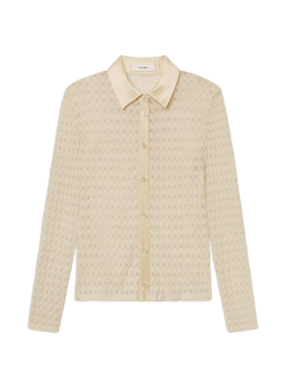 FRAME lace-knit long-sleeve shirt
