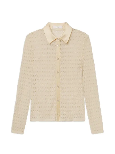 FRAME lace-knit long-sleeve shirt
