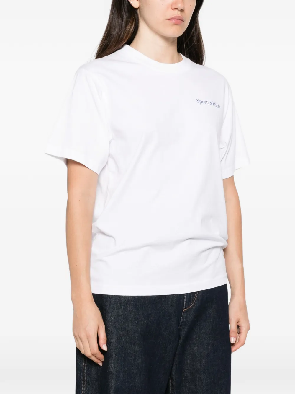Sporty & Rich slogan-print T-shirt Wit