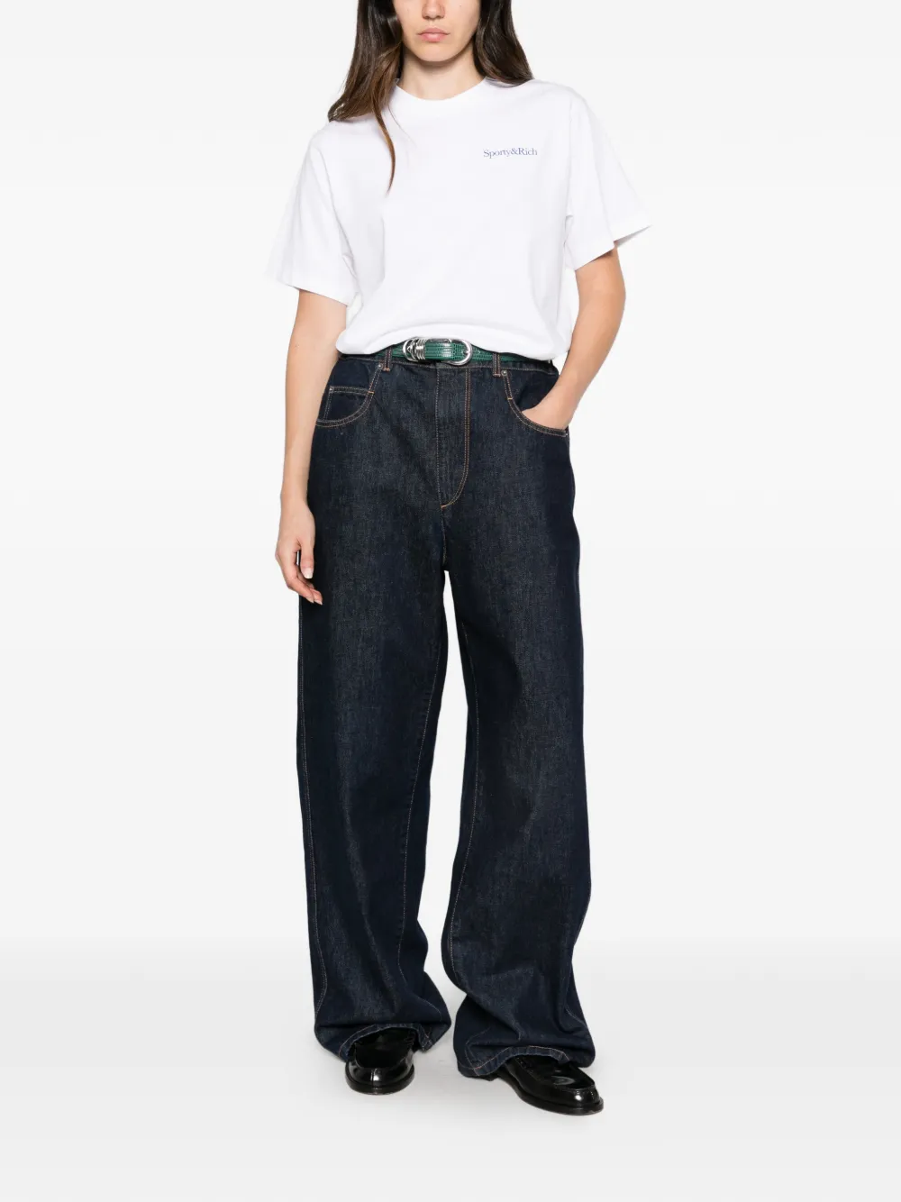 Sporty & Rich slogan-print T-shirt Wit