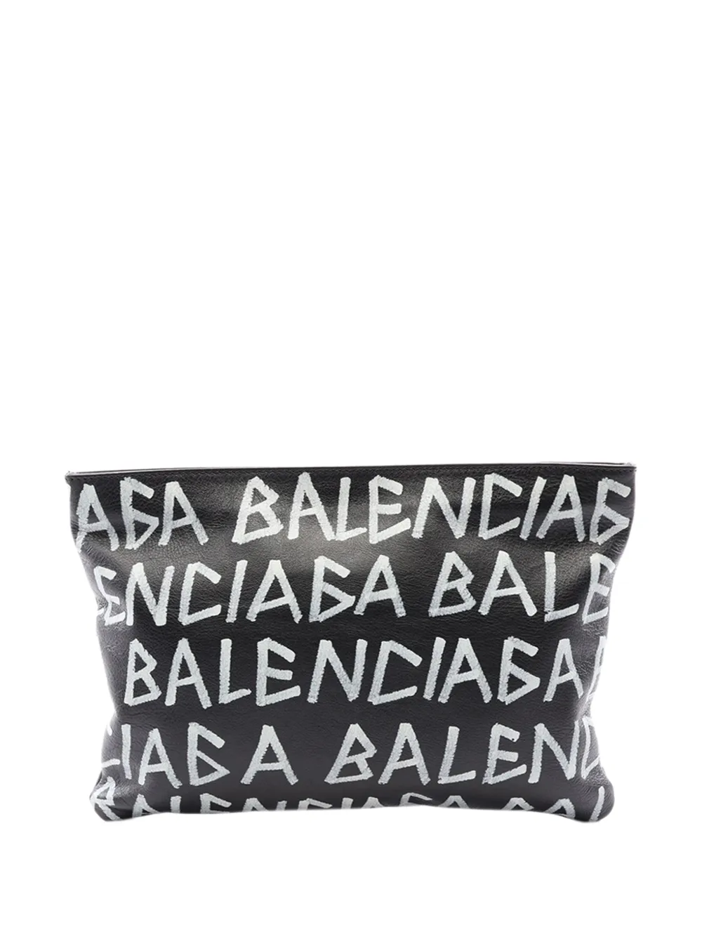 Balenciaga Pre-Owned pochette en cuir Graffiti (2018-2026) - Noir