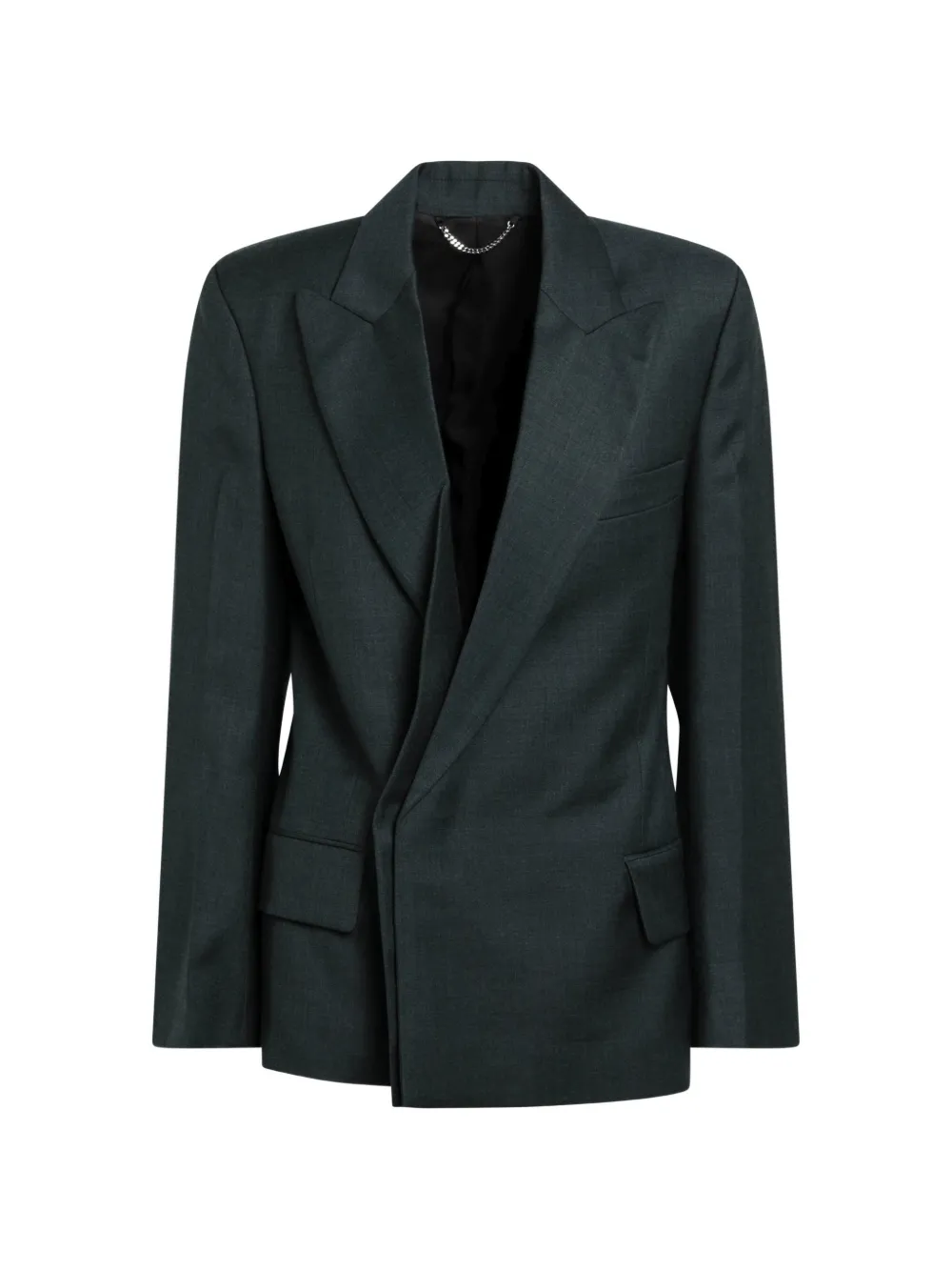 Victoria Beckham Olie peak-lapel single-breasted jacket - Verde