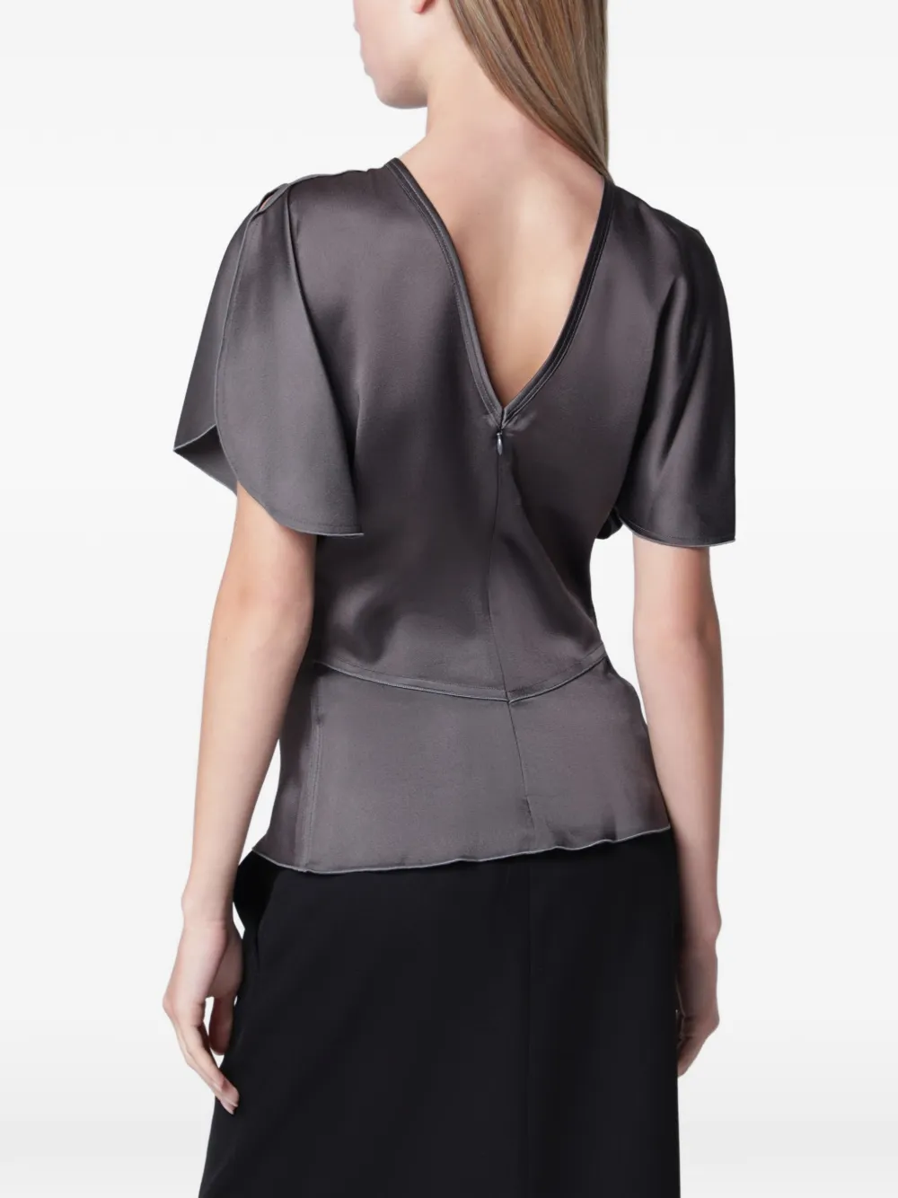 Victoria Beckham Bela blouse met gedrapeerd detail Grijs