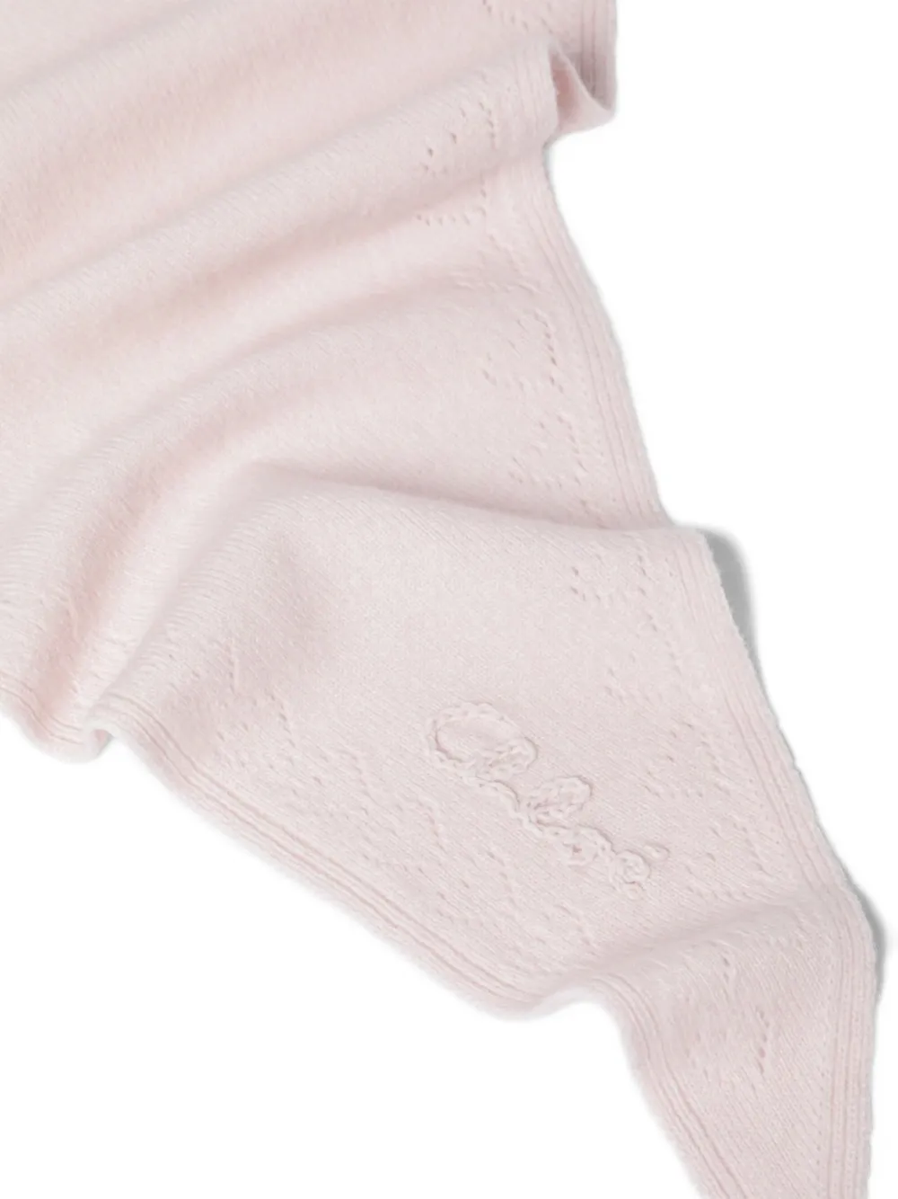 Chloé Driehoekige sjaal met geborduurd logo Roze