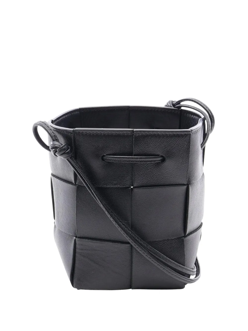 Bottega Veneta Pre-Owned mini sac seau Cassette en cuir nappa Maxi Intrecciato (2012-2026) - Noir