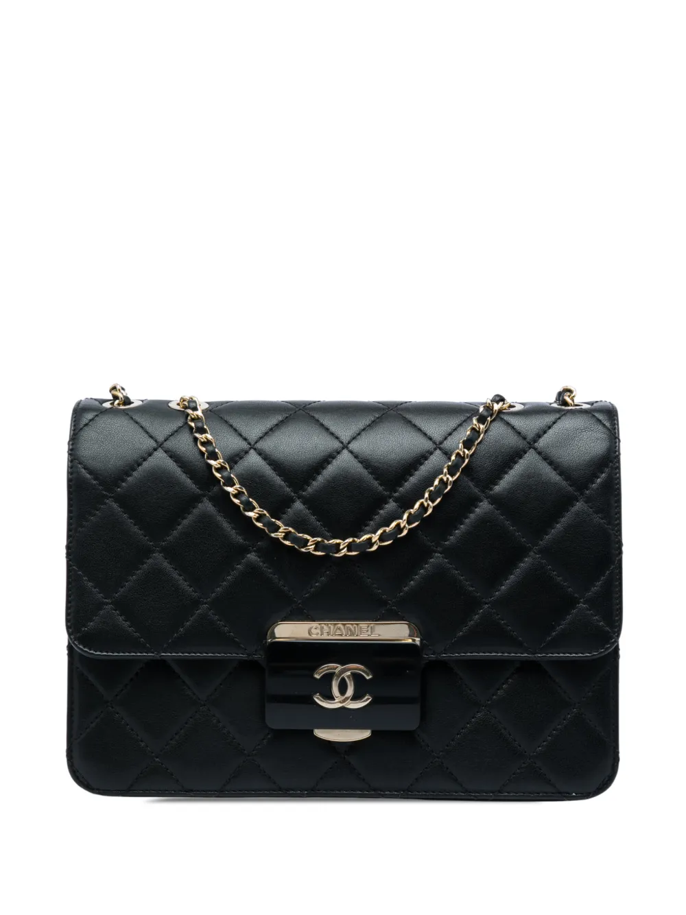 CHANEL Pre-Owned 2016-2017 Medium Quilted Sheepskin Beauty Lock Flap shoulder bag - Nero