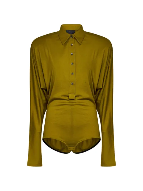 Mugler batwing-sleeve bodysuit