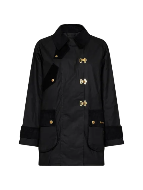 Barbour double-breasted corduroy-trim coat
