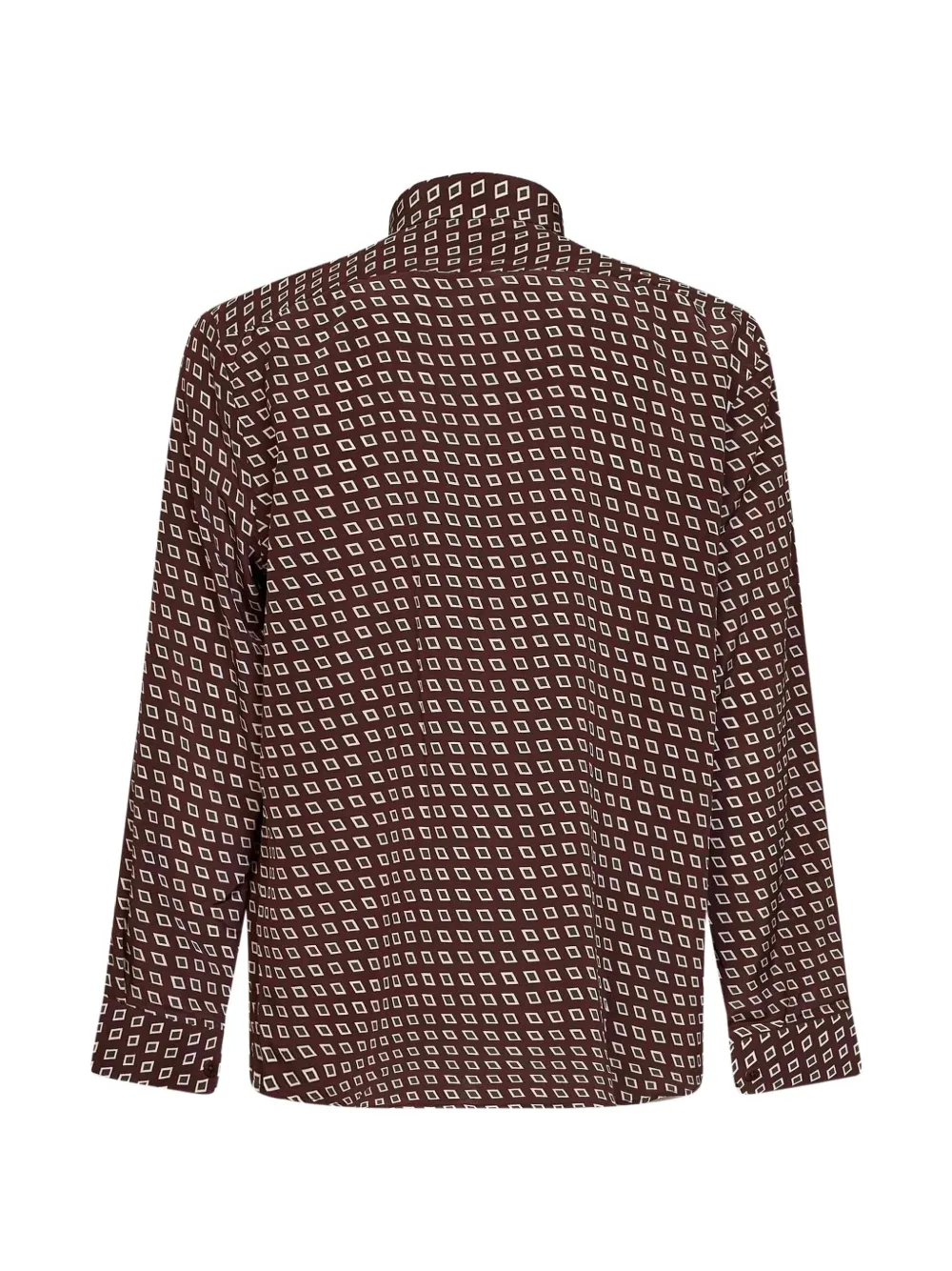 Costumein Jerome overhemd met geometrische print en lange mouwen Bruin