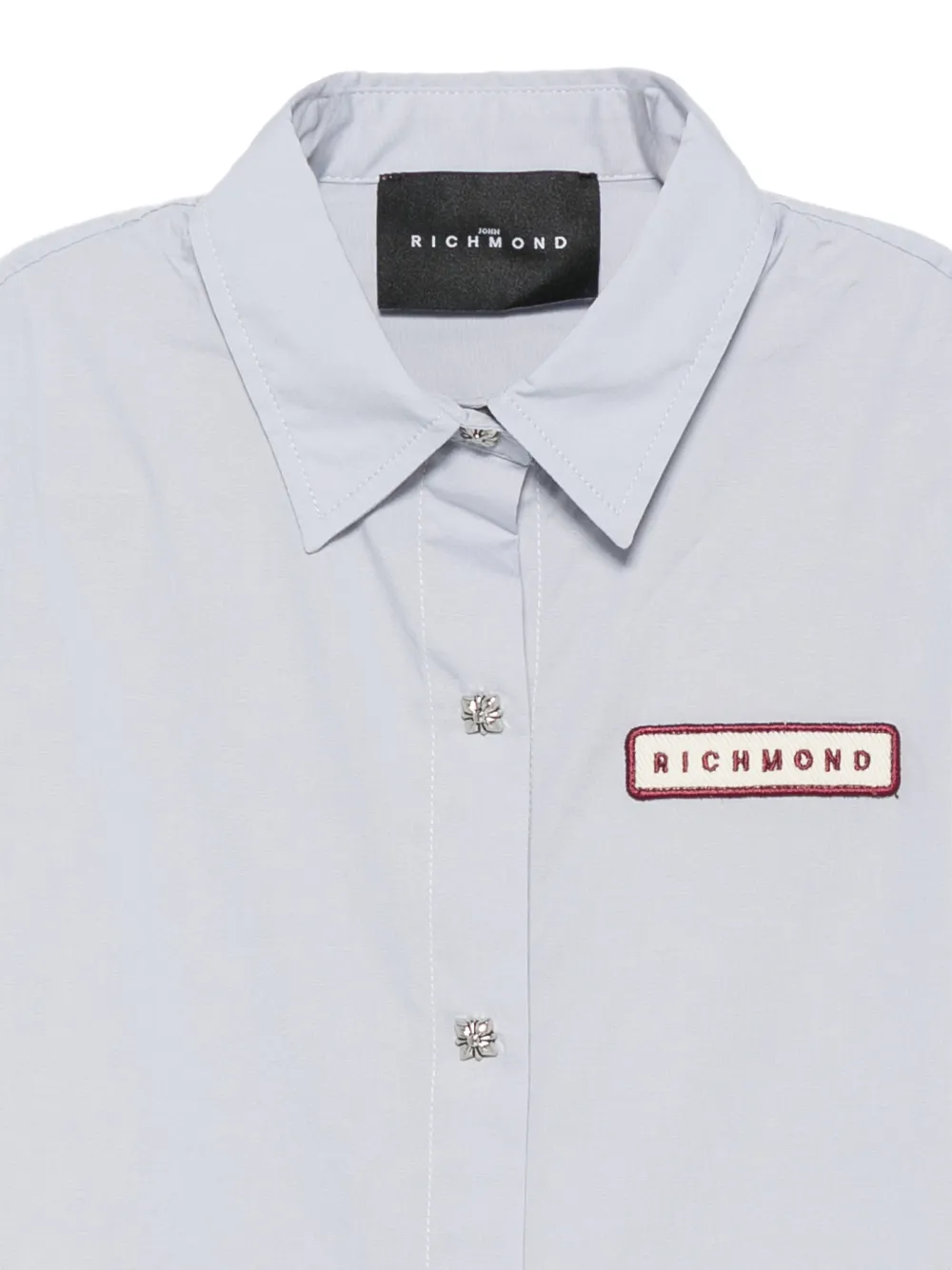 John Richmond Junior Shirt met logopatch Blauw