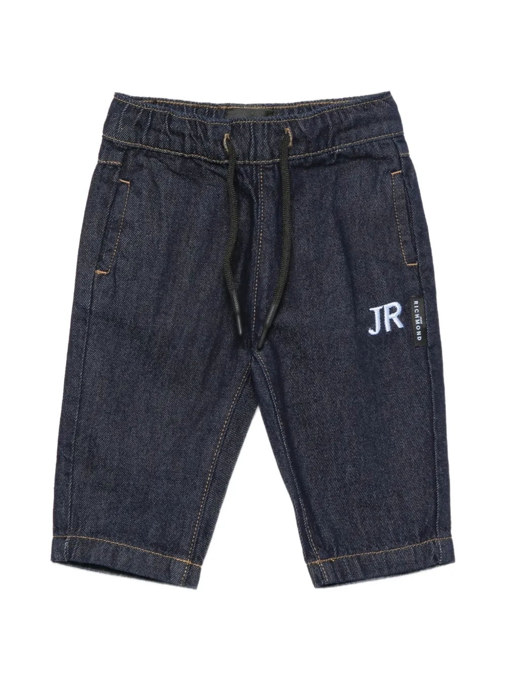 John Richmond Junior logo-embroidered drawstring jeans - Blu