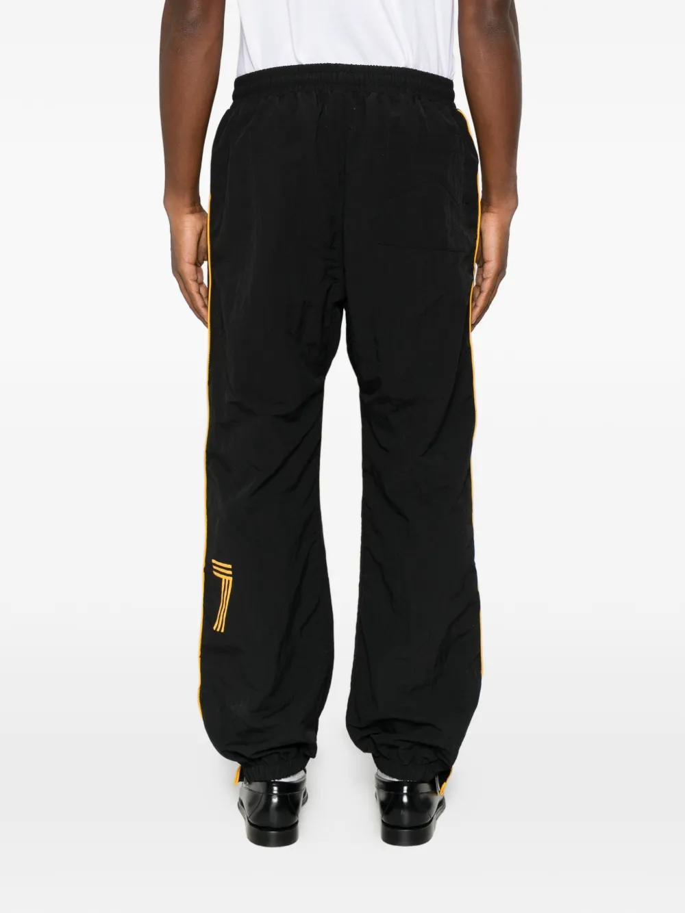 RHUDE logo-embroidered side-stripe track pants Zwart