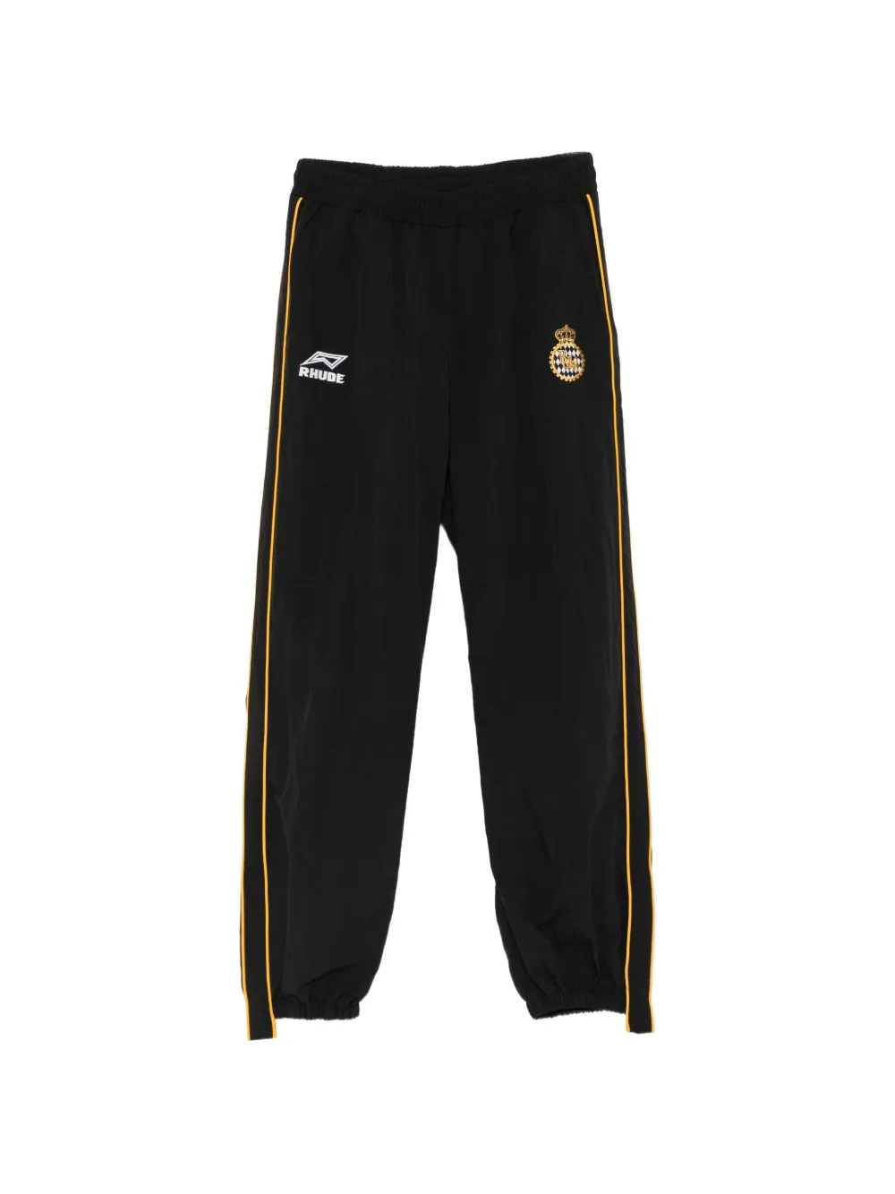 RHUDE logo-embroidered side-stripe track pants - Schwarz