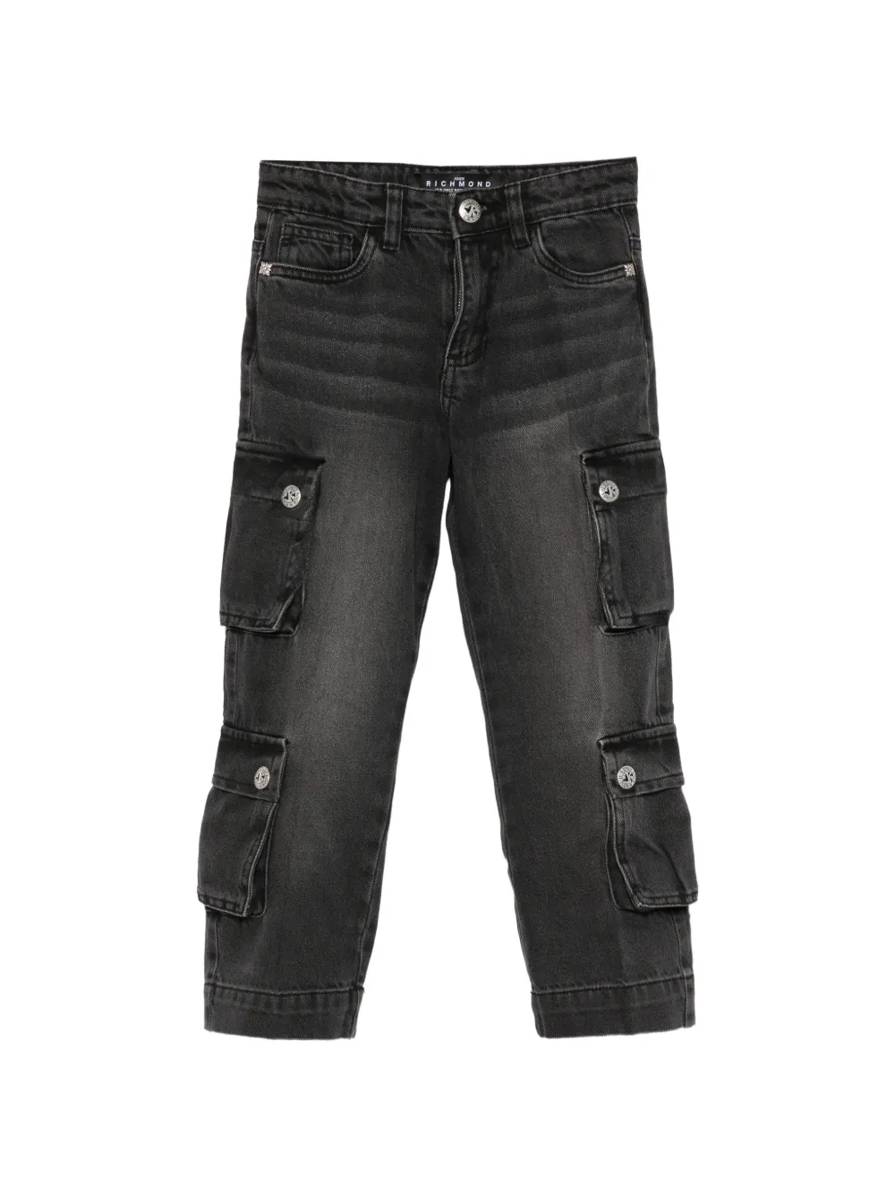 John Richmond Junior logo-embroidered cargo jeans - Noir John Richmond Junior logo-embroidered cargo jeans - Noir