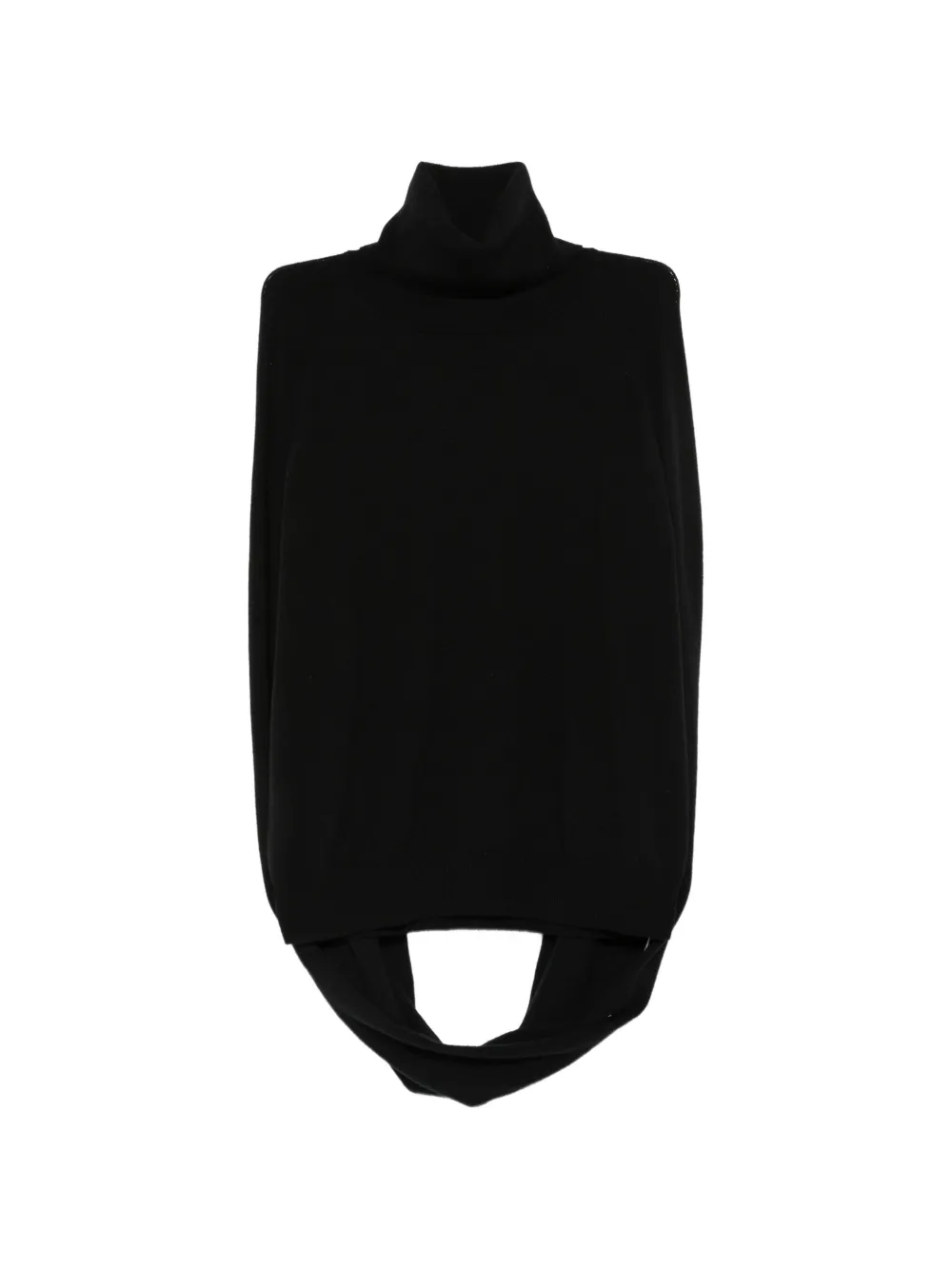 Uma Wang cape-style roll-neck sweater - Black