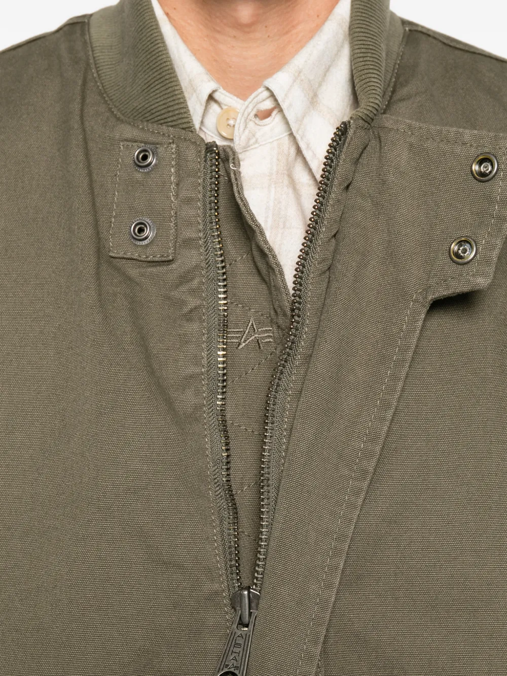 Alpha Industries zip-fastening bomber jacket Groen