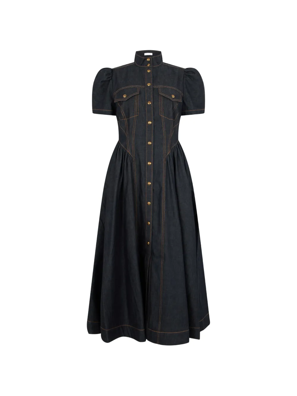 ZIMMERMANN corset-style puff-sleeve dress