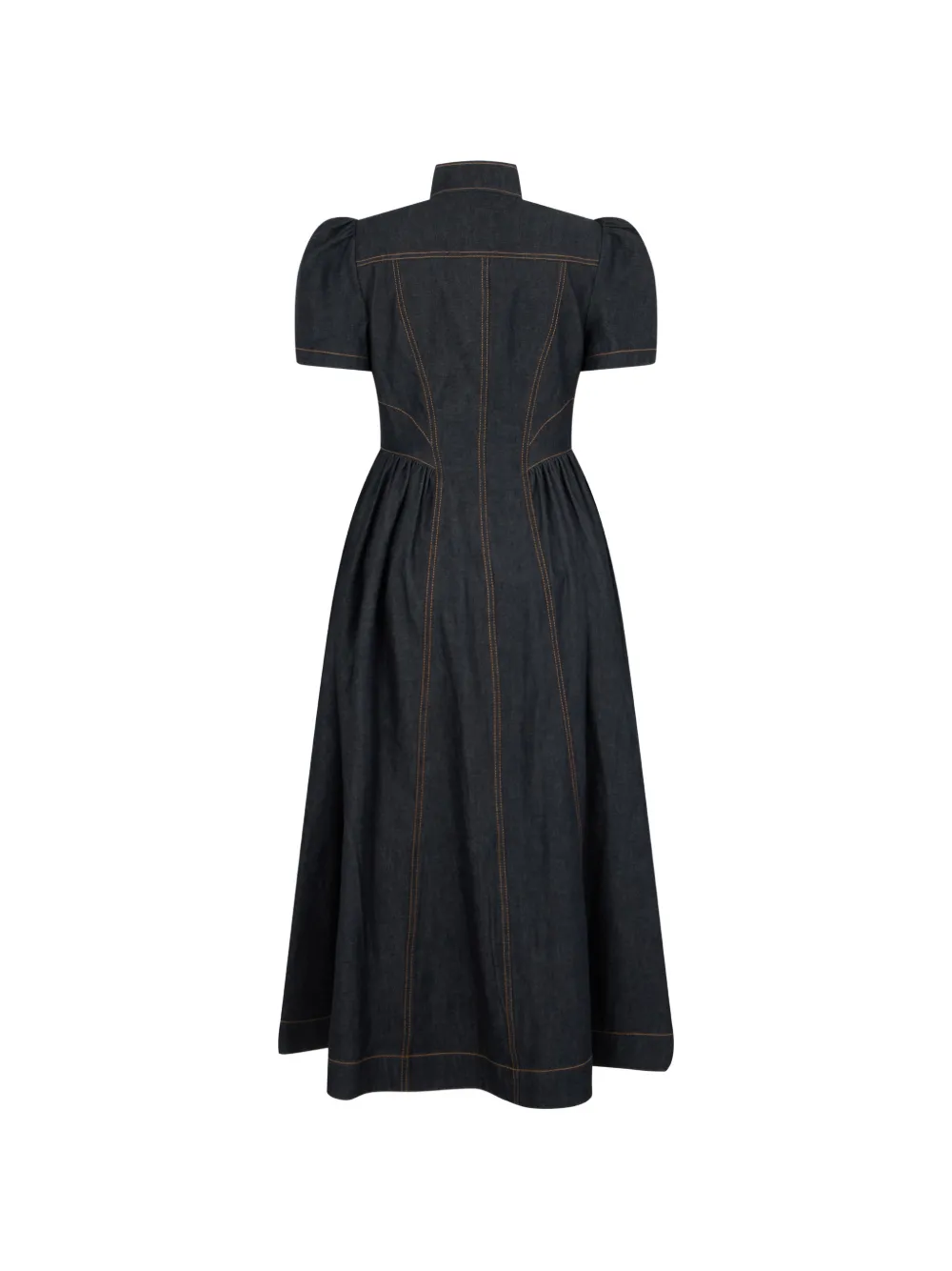 ZIMMERMANN Jurk met pofmouwen en korset-stijl Blauw