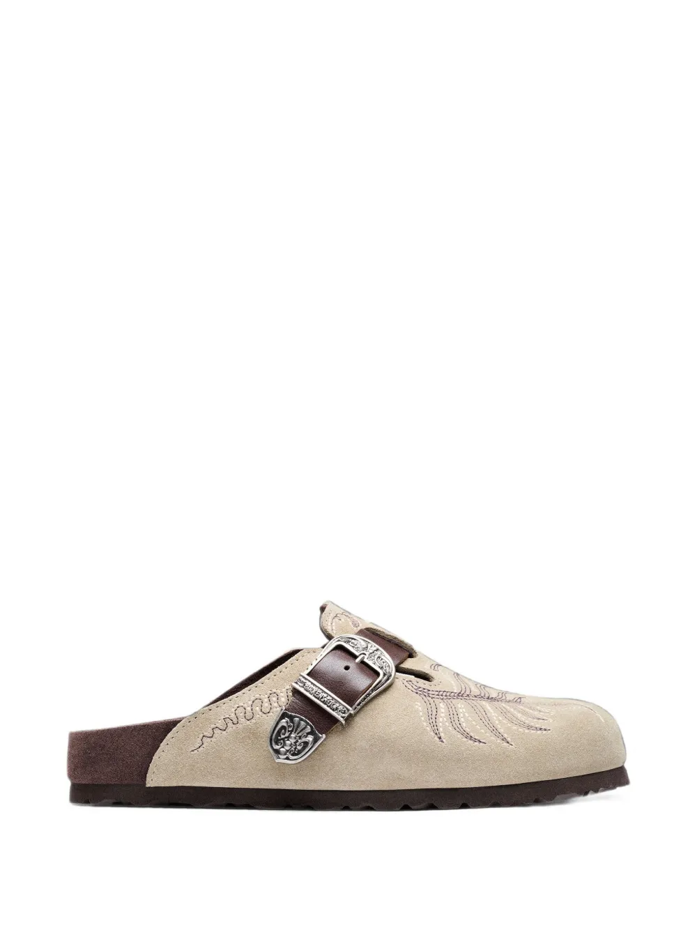 Birkenstock embroidered buckle-fastening mules